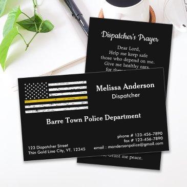 thin gold line police fire 911 dispatcher business invitations