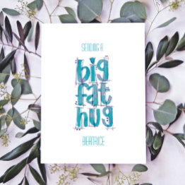 Small Thinking Of You Big Hugs Postinvitations Front View