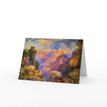 thomas moran art, grand canyon with rainbow invitations