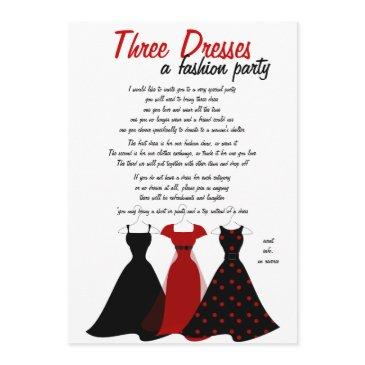 three dresses invitation