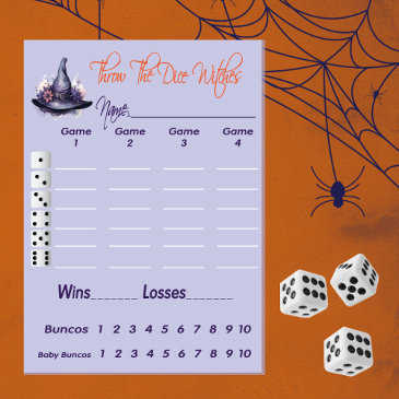 throw the dice witches halloween scoreinvitations bunco invitation