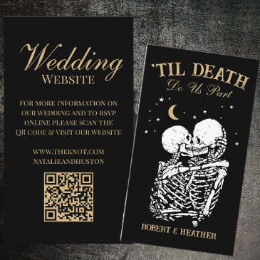 til death gothic wedding website qr code rsvp enclosure invitations