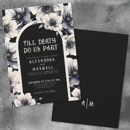 Small Till Death Do Us Part Floral Wedding Invitation Front View
