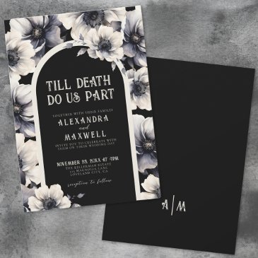till death do us part floral wedding invitation
