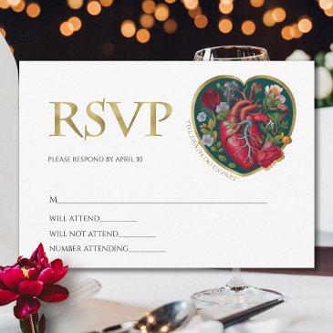 till death do us part goth heart gold halloween rsvp invitations