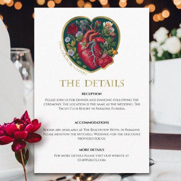 till death do us part goth heart halloween wedding enclosure invitations