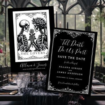 till death do us part tarot monogram wedding save the date