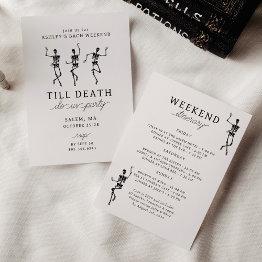 Small Till Death Do Us Party Bachelorette Weekend Invitation Front View