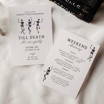 till death do us party bachelorette weekend invitation