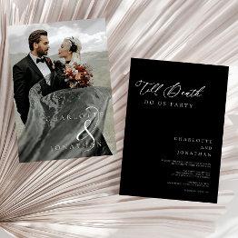 Small Till Death Do Us Party Minimal Modern Wedding Invitation Front View