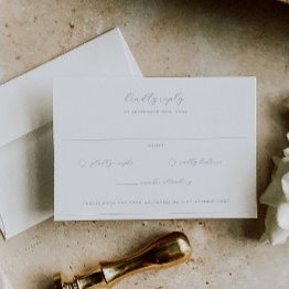 Small Timeless Vines Dusty Blue Monogram Wedding Crest Rsvp Invitations Front View