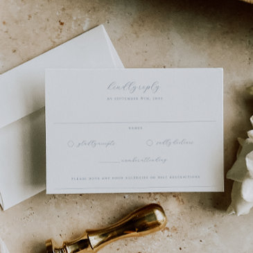 timeless vines dusty blue monogram wedding crest rsvp invitations