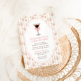 Small 'tini Bit Older Espresso Martini Coquette Birthday Invitation Front View