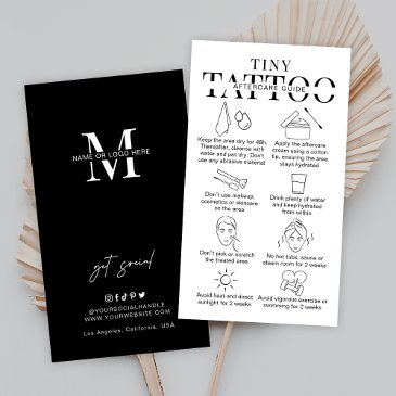 tiny tattoo aftercare instructions minimalist logo business invitations