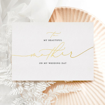 to my mother on my wedding day elegant foil invitation