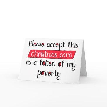 token of my poverty, funny mom and dad christmas invitations