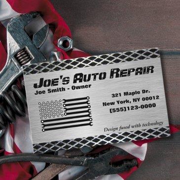 tool flag design auto mechanic repair service business invitations