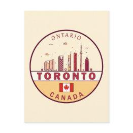 Small Toronto Canada City Skyline Emblem Postinvitations Front View