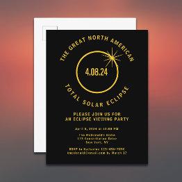 Small Total Solar Eclipse 4/8/2024 Usa Viewing Party Invitation Postinvitations Front View