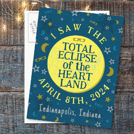 Small Total Solar Eclipse April 8th 2024 Souvenir Custom Postinvitations Front View