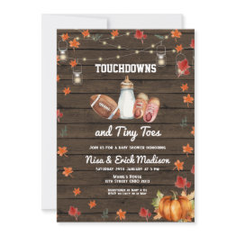 Small Touchdown And Tiny Toes Football Milk Baby Shower Invitation Front View