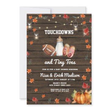 touchdown and tiny toes football milk baby shower invitation