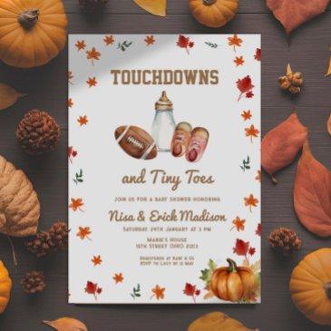 touchdown tiny toes football couples baby shower invitation