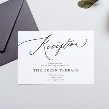 traditional black white wedding reception enclosure invitations