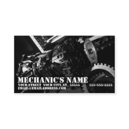 Small Transmission Mechanic Business Invitations Front View