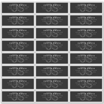 transparent modern monogram address label
