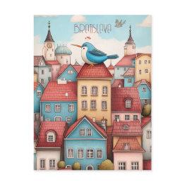 Small Travel To Bratislava Slovakia Postinvitations Front View