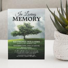 Small Tree Memorial Service | Park Celebration Of Life Invitation Front View
