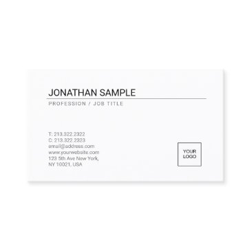 trendy add your logo elegant white simple plain business invitations