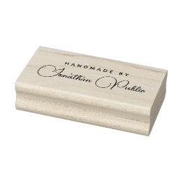 Small Trendy Calligraphy Script Name Template Handmade Rubber Stamp Front View