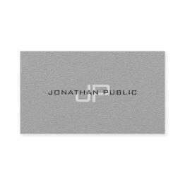 Small Trendy Elegant Monogram Minimalist Plain Luxury Business Invitations Front View