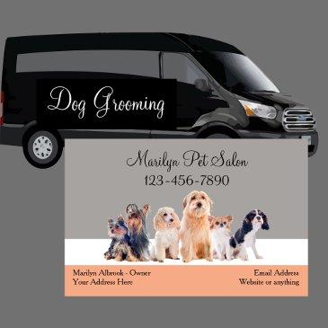 trendy modern dog salon business invitations