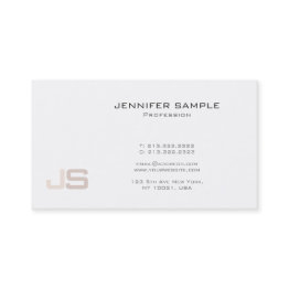 Small Trendy Modern Elegant Monogram Glamour Plain Business Invitations Front View