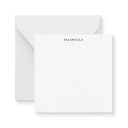 Small Trendy Modern Elegant Simple White Professional Note Invitations Front View