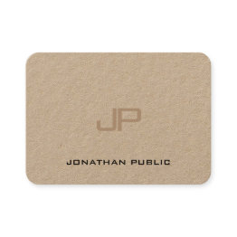 Small Trendy Real Kraft Paper Elegant Monogram Template Business Invitations Front View