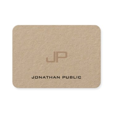 trendy real kraft paper elegant monogram template business invitations