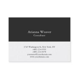Small Trendy Stylish Professional Plain Grey White Business Invitations Front View