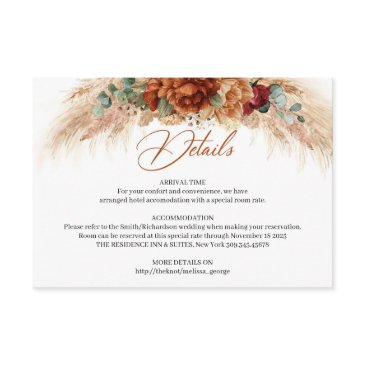 trendy watercolor terracotta flowers pampas grass enclosure invitations