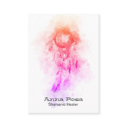 Small *~* Tribal Shamanic . Dream Catcher Sacred Shaman Business Invitations Front View