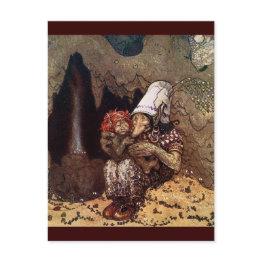 Small Troll Mother Beside A Campfire Postinvitations Front View