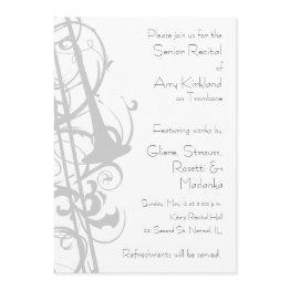 Small Trombone Recital Invitation Front View