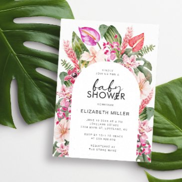 tropical baby shower invitation