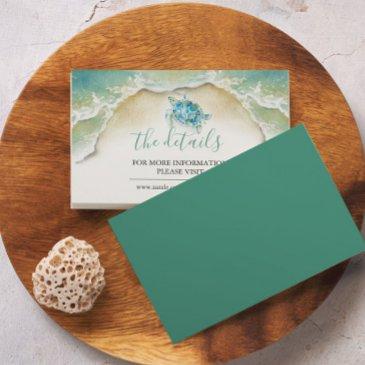 tropical beach sea turtle website wedding enclosure invitations