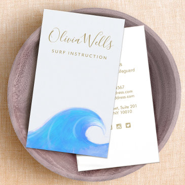 tropical blue ocean surf wave business invitations