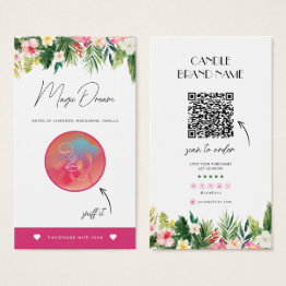 Small Tropical Candle Scent Invitations, Candle Samples Insert Front View