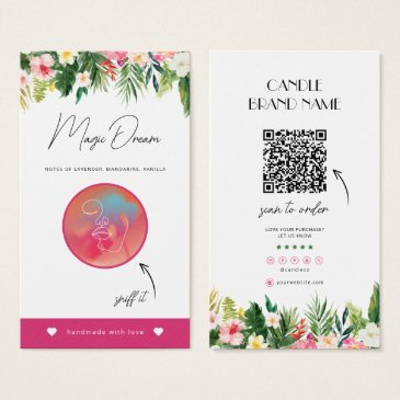 tropical candle scent invitations, candle samples insert